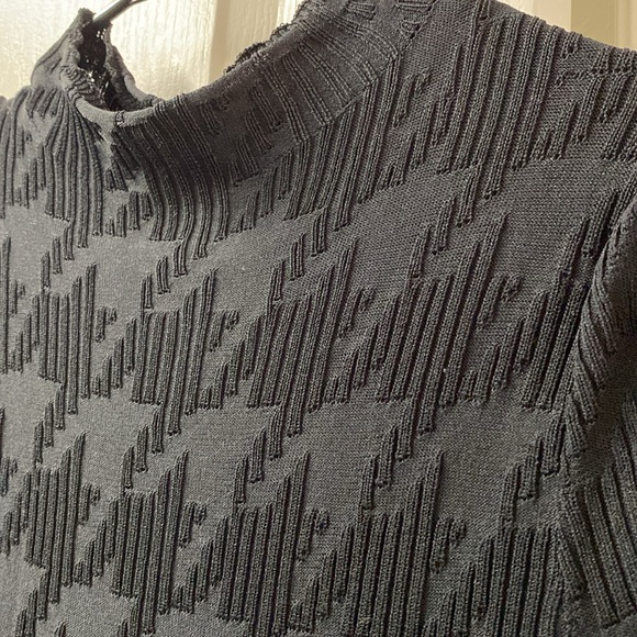 DALIA MACPHEE Black Knit Dress With Pearl Embellishments Size Large - Picture 3 of 5